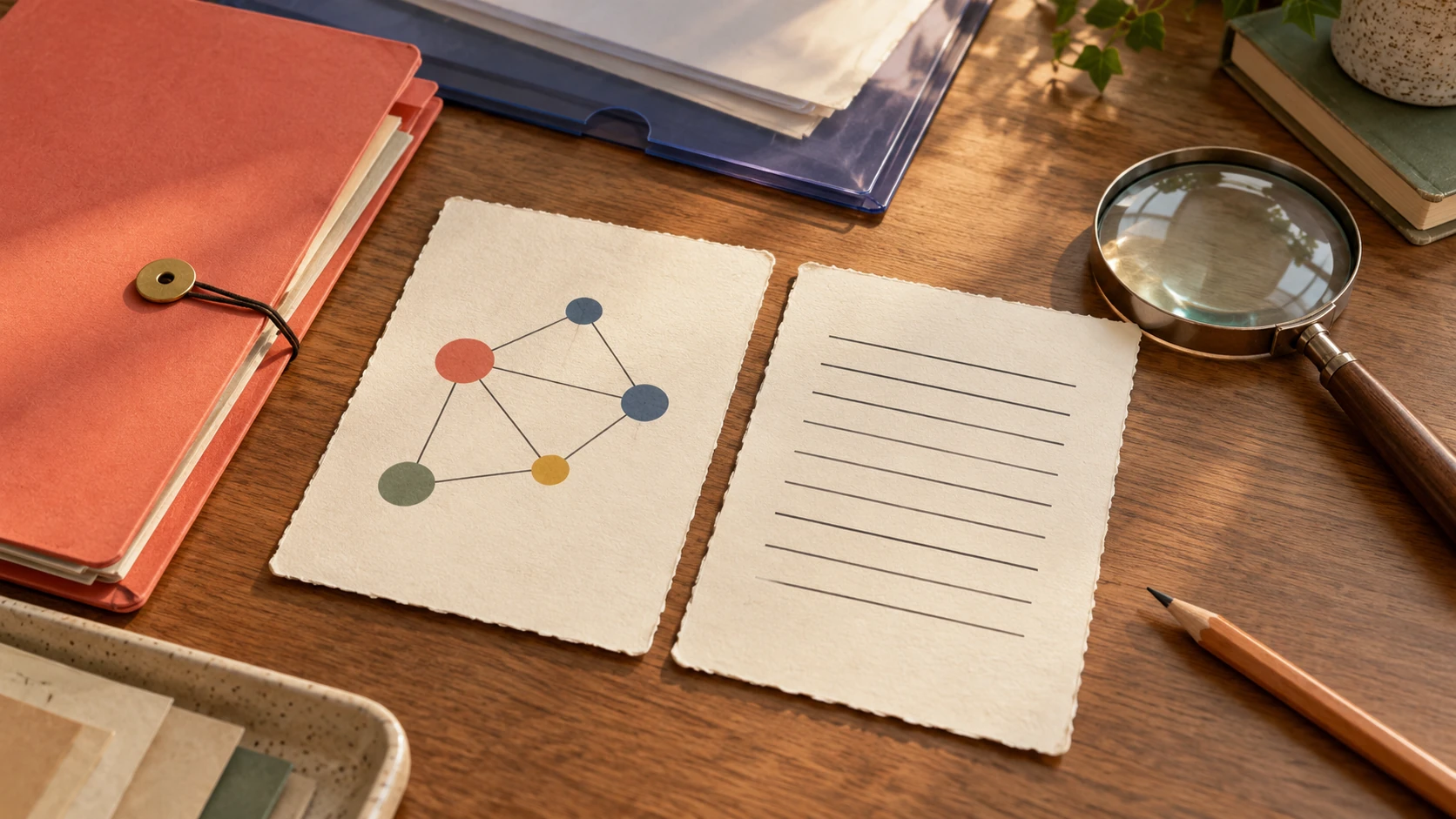 域名网络卡与文本条卡分别放在档案袋旁的原创静物图